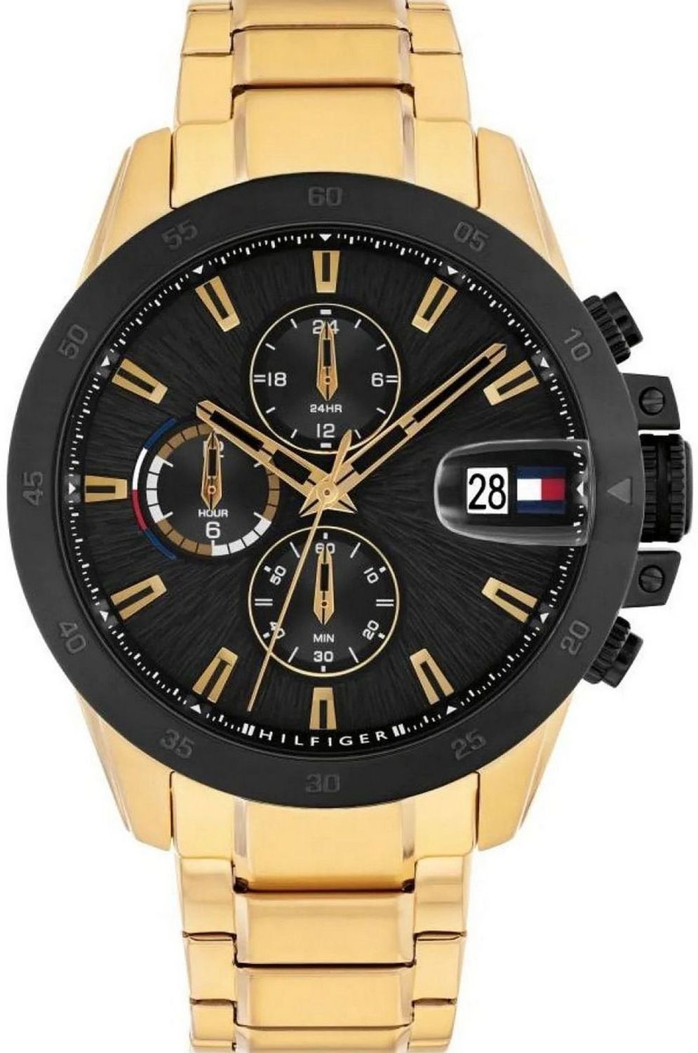 Zegarek męski Tommy Hilfiger 1792199 – stylowa kombinacja złota i czerni, stalowa bransoleta, precyzyjny mechanizm kwarcowy, wodoszczelność 50M. Elegancja i sportowy styl w jednym zegarku.1.jpg