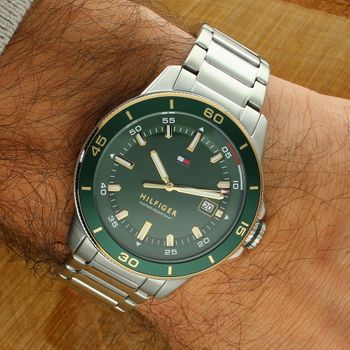 Zegarek męski Tommy Hilfiger Classic 1792230  Zielona tarcza, styl klasyczny (2).jpg