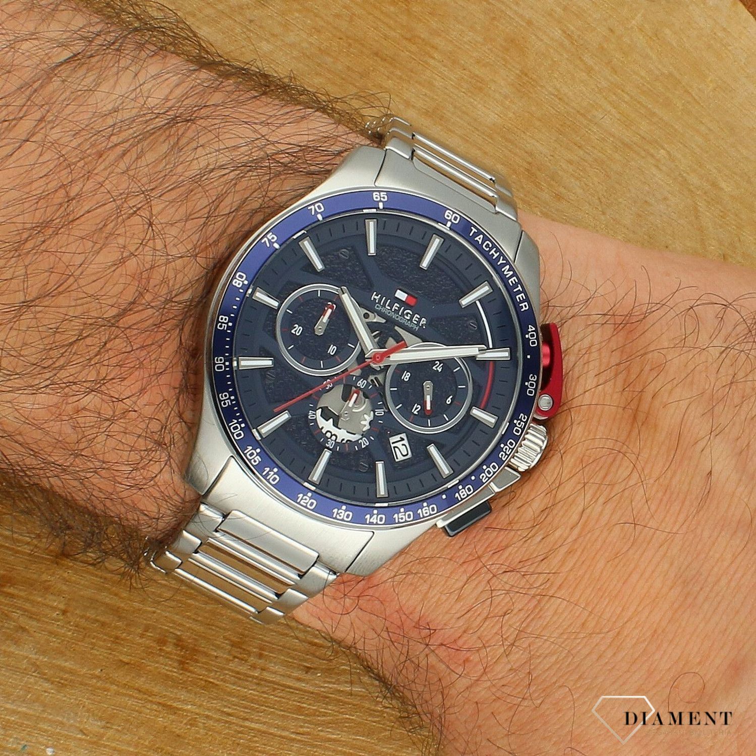 Zegarek Męski Tommy Hilfiger 1792261 44mm Sportowy Granatowy Stalowy Bransoleta.jpg