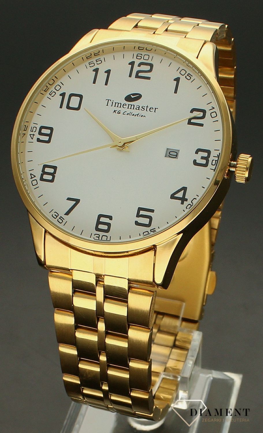 Zegarek męski na bransolecie Timemaster 181-11 'Złoty Klasyk z datownikiem'.jpg