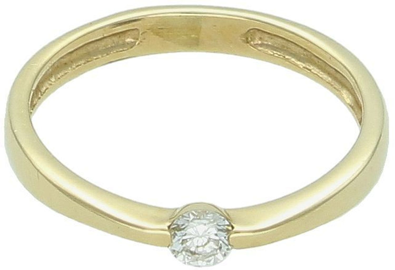 Pierścionek złoty DIAMENT żółte złoto, jeden diament, ponadczasowy 182..jpg