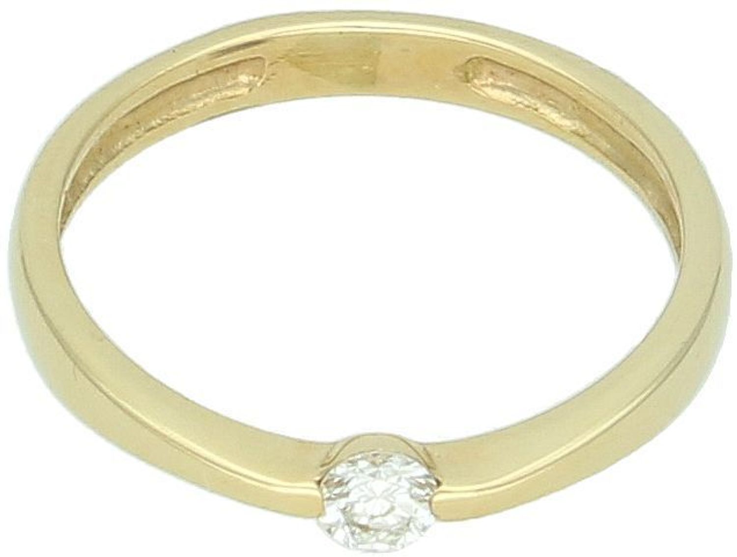 Pierścionek złoty DIAMENT żółte złoto, jeden diament, ponadczasowy 182..jpg