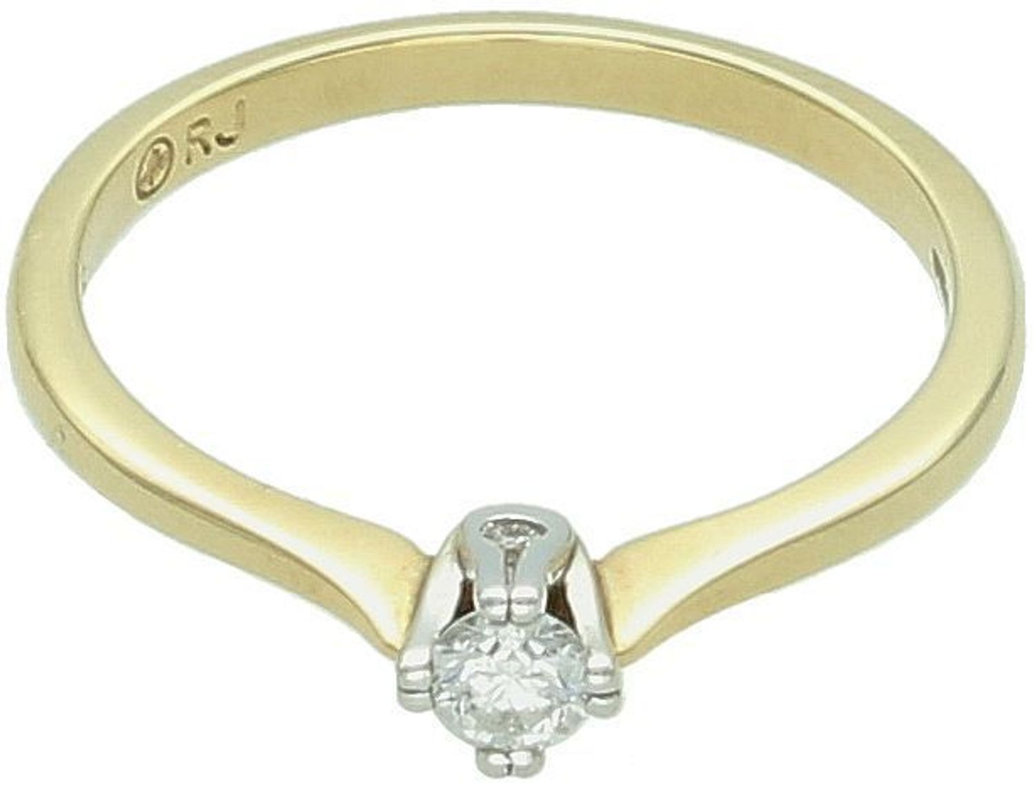 Złoty pierścionek z trzema diamentami – rozmiar 13, klasyczna elegancja.jpg