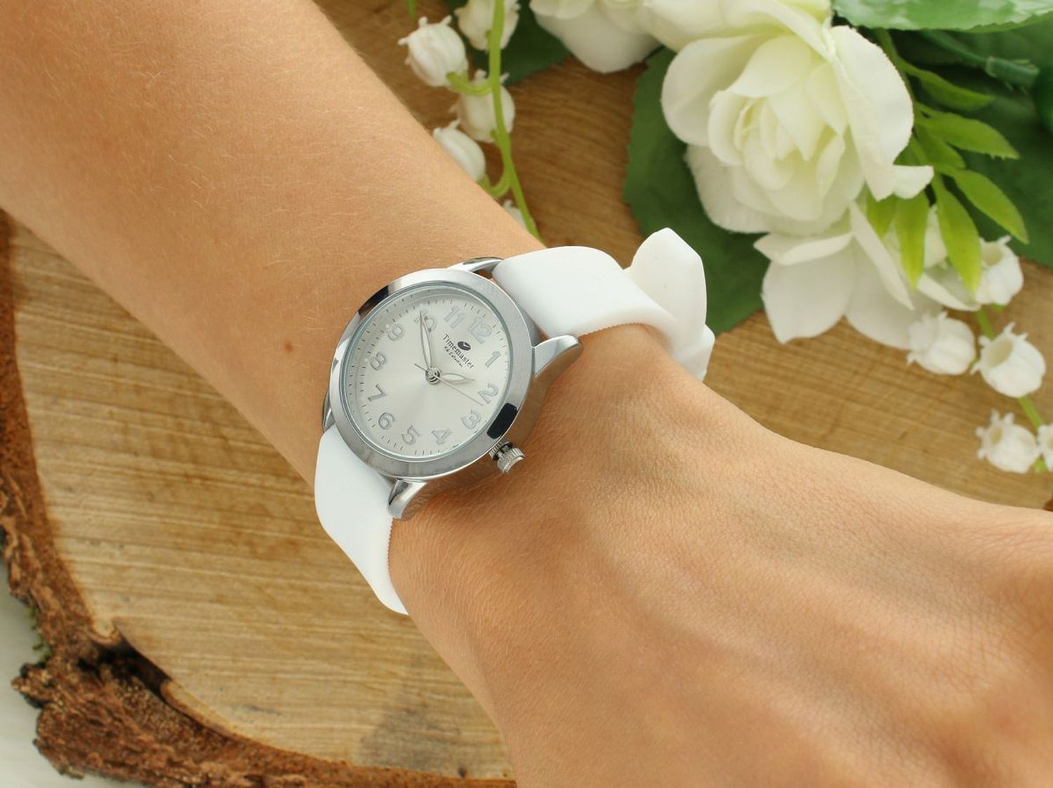 Zegarek damski Timemaster 185-15 biały – sportowy styl, silikonowy pasek, japoński mechanizm.jpg