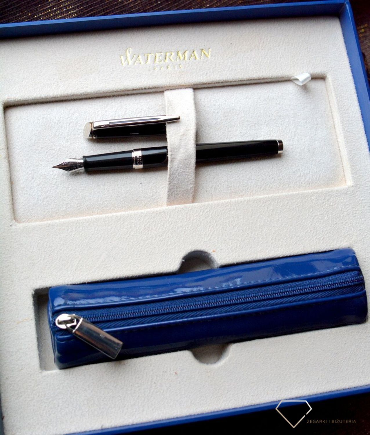 Zestaw WATERMAN Pióro Wieczne z granatowym Etui 1889215. Prezent dla nauczyciela. Grawer na piórze gratis. Prezent z grawerem, (1).JPG