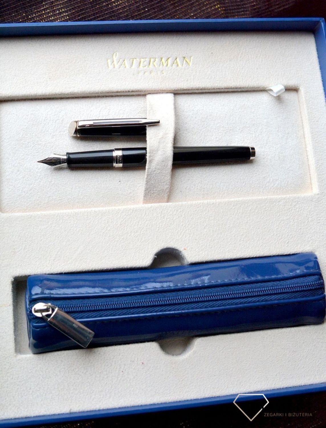 Zestaw WATERMAN Pióro Wieczne z granatowym Etui 1889215. Prezent dla nauczyciela. Grawer na piórze gratis. Prezent z grawerem, (1).JPG