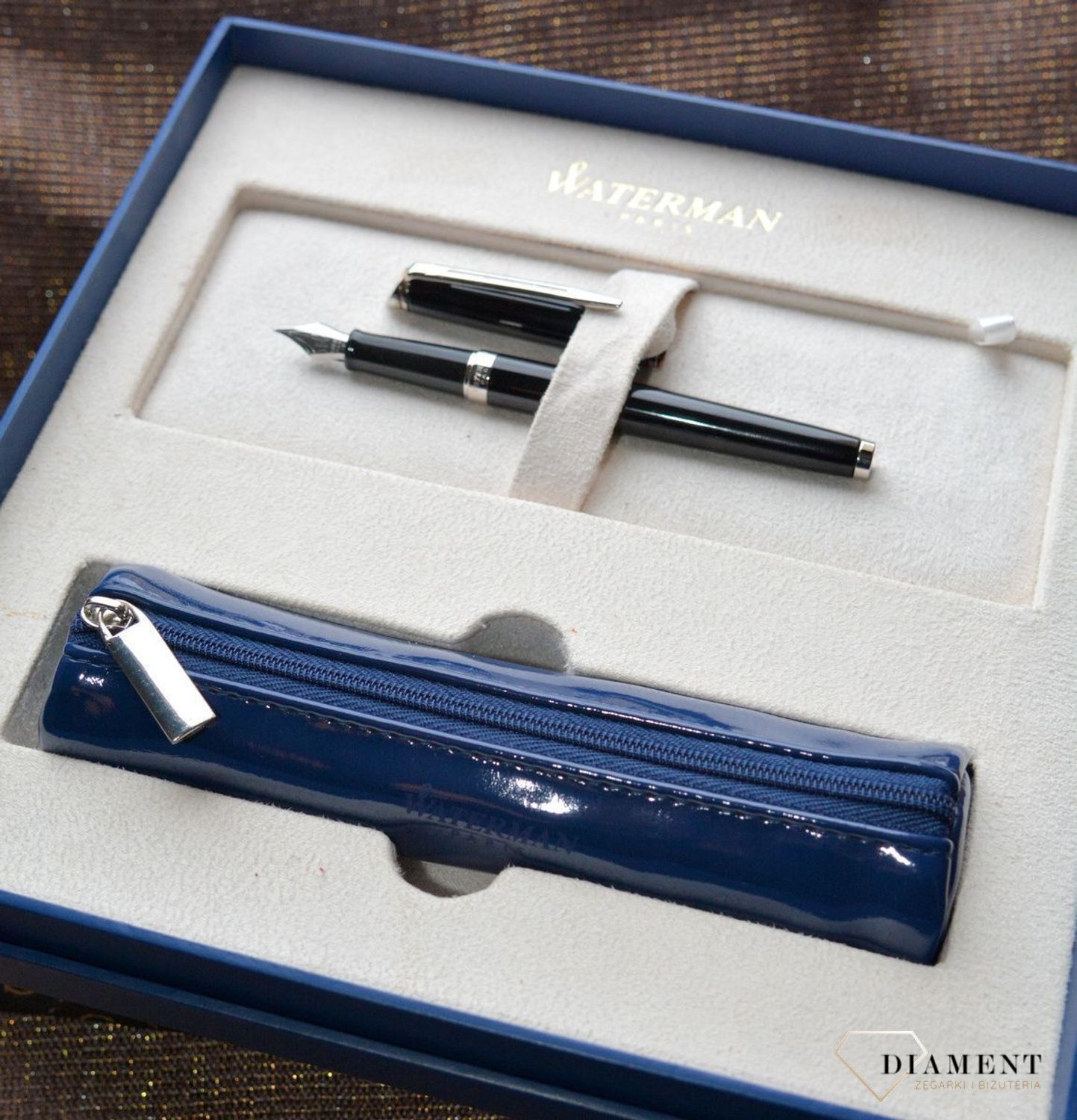 Zestaw WATERMAN Pióro Wieczne z granatowym Etui 1889215. Prezent dla nauczyciela. Grawer na piórze gratis. Prezent z grawerem, (1).JPG