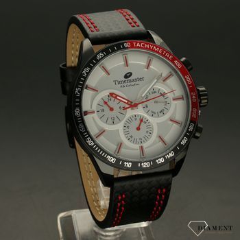 Zegarek męski na czarnym pasku z czerwonymi dodatkami Timemaster 192-57S (1).jpg