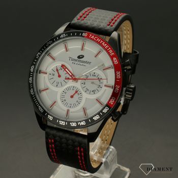 Zegarek męski na czarnym pasku z czerwonymi dodatkami Timemaster 192-57S (2).jpg