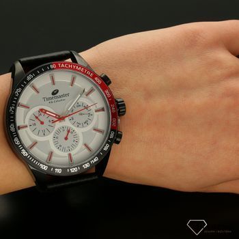 Zegarek męski na czarnym pasku z czerwonymi dodatkami Timemaster 192-57S (5).jpg