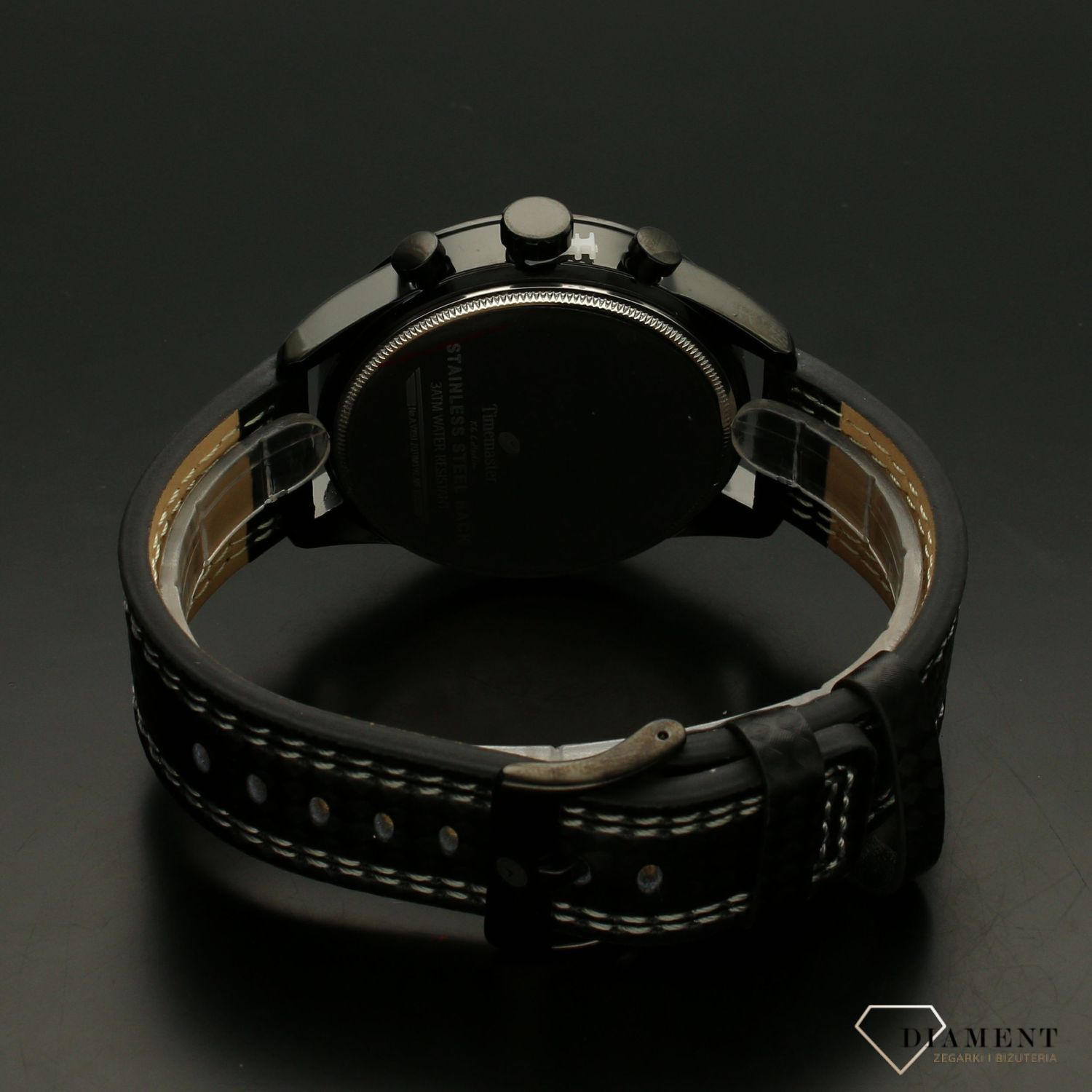 Zegarek męski na czarnym pasku Timemaster 192-60 'czarna multidata' (1).jpg
