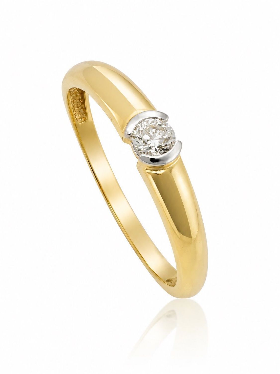 Złoty pierścionek zaręczynowy z diamentem 0,18 ct, pr585.jpg