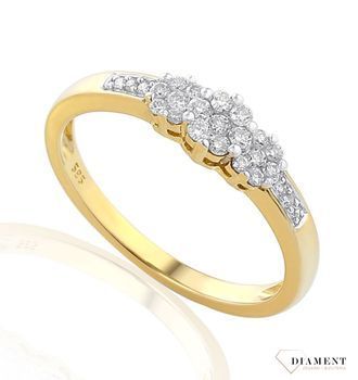 Pierścionek złoty DIAMENT żółte złoto, diamenty, motyw kwiatowy 19667RD. Pierścionki zaręczynowe..jpg
