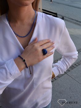 Pierścionek damski wykonany z tworzywa sztucznego w kolorze niebieskim. Pierścionek dla mamy. Prezent dla mamy. Zapraszamy na www.zegarki-diament.pl  (1).JPG