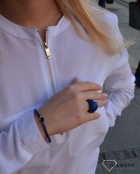 Pierścionek damski wykonany z tworzywa sztucznego w kolorze niebieskim. Pierścionek dla mamy. Prezent dla mamy. Zapraszamy na www.zegarki-diament.pl  (3).JPG