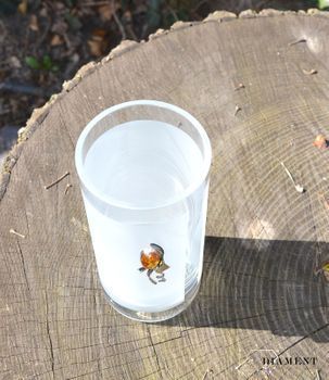 Wazon szklany 15 cm mleczny srebro i bursztyn 1L15N2. Szklany wazon wykonany ze szkła ozdobiony srebrem i bursztynem. Szklany wazon to świetna ozdoba każdego stołu. Wazon, który można użyć jako świecznik3.JPG