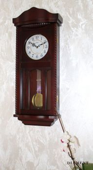 Zegar ścienny z wahadłem drewniany wenge 20002W  ✓Zegary ścienne z wahadłem w ciemnym kolorze drewna ✓Zegary szafkowe ✓ Drewniany zegar (2).JPG