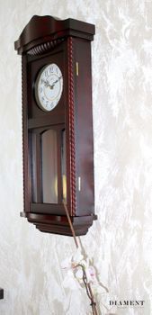 Zegar ścienny z wahadłem drewniany wenge 20002W  ✓Zegary ścienne z wahadłem w ciemnym kolorze drewna ✓Zegary szafkowe ✓ Drewniany zegar (3).JPG
