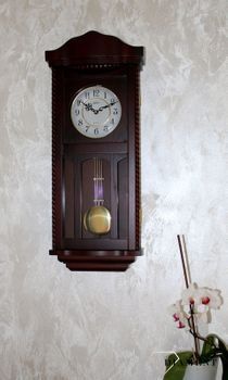 Zegar ścienny z wahadłem drewniany wenge 20002W  ✓Zegary ścienne z wahadłem w ciemnym kolorze drewna ✓Zegary szafkowe ✓ Drewniany zegar (5).JPG