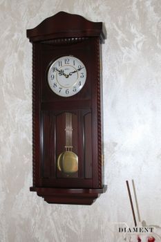 Zegar ścienny z wahadłem drewniany wenge 20002W  ✓Zegary ścienne z wahadłem w ciemnym kolorze drewna ✓Zegary szafkowe ✓ Drewniany zegar (8).JPG