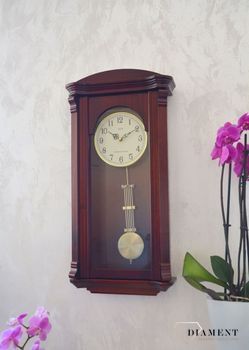 Zegar ścienny drewniany Adler 20008CH ✅ Zegar ścienny wykonany z drewna w ciemnej kolorystyce. ✅ Tarcza zegara w jasnym kolorze z czarnymi cyframi arabskimi ✅ (10).JPG