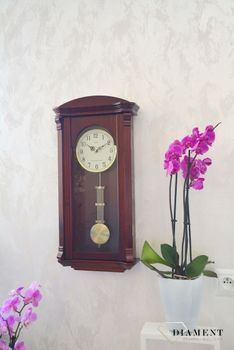 Zegar ścienny drewniany Adler 20008CH ✅ Zegar ścienny wykonany z drewna w ciemnej kolorystyce. ✅ Tarcza zegara w jasnym kolorze z czarnymi cyframi arabskimi ✅ (13).JPG