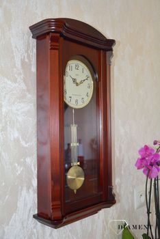 Zegar ścienny drewniany Adler 20008CH ✅ Zegar ścienny wykonany z drewna w ciemnej kolorystyce. ✅ Tarcza zegara w jasnym kolorze z czarnymi cyframi arabskimi ✅ (3).JPG