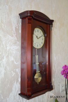 Zegar ścienny drewniany Adler 20008CH ✅ Zegar ścienny wykonany z drewna w ciemnej kolorystyce. ✅ Tarcza zegara w jasnym kolorze z czarnymi cyframi arabskimi ✅ (4).JPG