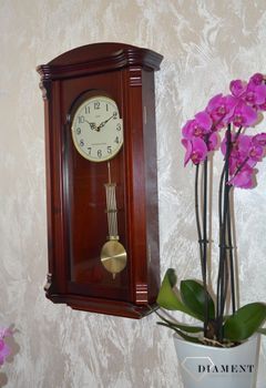 Zegar ścienny drewniany Adler 20008CH ✅ Zegar ścienny wykonany z drewna w ciemnej kolorystyce. ✅ Tarcza zegara w jasnym kolorze z czarnymi cyframi arabskimi ✅ (5).JPG