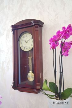 Zegar ścienny drewniany Adler 20008CH ✅ Zegar ścienny wykonany z drewna w ciemnej kolorystyce. ✅ Tarcza zegara w jasnym kolorze z czarnymi cyframi arabskimi ✅ (8).JPG