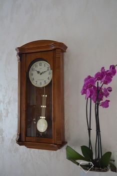 Zegar ścienny drewniany do salonu w kolorze jasnego dębu 20008D ✅ Zegar ścienny do salonu ✅ Zegar drewniany w kształcie prostokąta ✅ (8).JPG