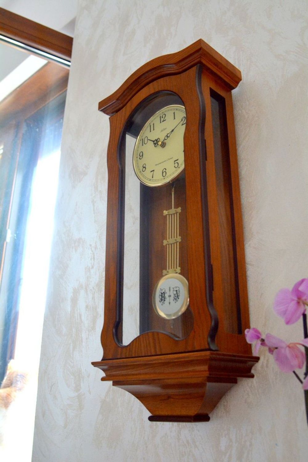 Zegar ścienny z wahadłem dębowy Adler 20024D ✓Zegary ścienne✓Zegary szafkowe ✓ Drewniany zegar (6).JPG