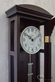 Zegar ścienny drewniany wiszący Adler 20039W.  Zegar ścienny do salonu. Zegar Adler wykonany z wysokiej jakości drewna w kolorze ciemno brązowym (3).JPG