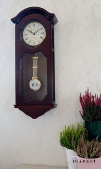 Zegar ścienny drewniany wiszący Adler Wenge 20040W. Zegar drewniany z wahadłem (1).JPG