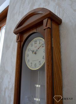 Zegar ścienny drewniany dębowy Adler 20042D✅ Zegar ścienny wykonany z drewna w kolorze dębu to świetna ozdoba ściany  (7).JPG