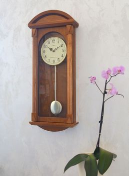 Zegar ścienny drewniany dębowy Adler 20042D✅ Zegar ścienny wykonany z drewna w kolorze dębu to świetna ozdoba ściany . Zegary dębowe (2).JPG