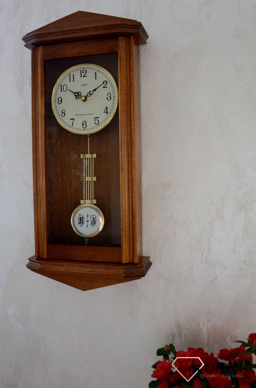 Zegar ścienny wiszący drewniany dębowy Adler 20130D to zegar drewniany wiszący z wahadłem idealny do stylowych, drewnianych wnętrz. ✓Zegary ścienne ✓Zegary szafkowe ✓ Drewniany zegar (9).JPG