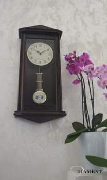 Zegar ścienny wiszący drewniany wenge Adler 20130 to zegar drewniany wiszący z wahadłem idealny do stylowych, drewnianych wnętrz (3).JPG