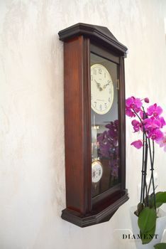 Zegar ścienny wiszący drewniany wenge Adler 20130 to zegar drewniany wiszący z wahadłem idealny do stylowych, drewnianych wnętrz (9).JPG