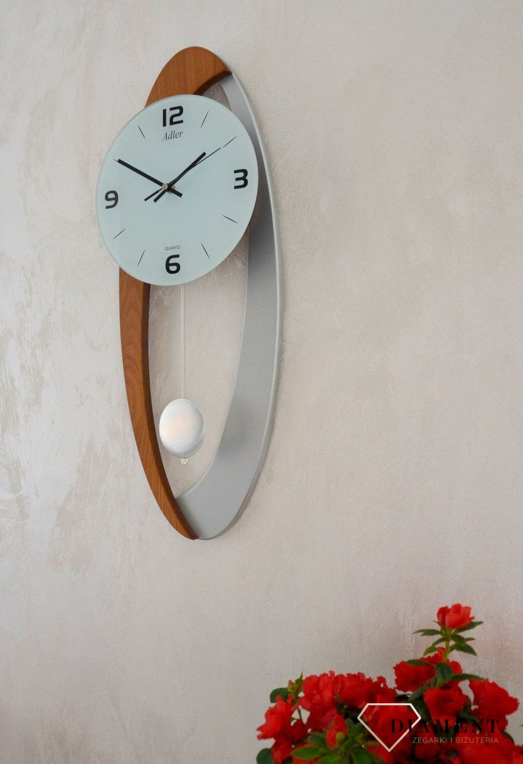 Zegar ścienny drewniany Adler 20194 to zegar drewniany z wahadłem ✓Zegary ścienne✓Zegary szafkowe ✓ Drewniany zegar (7).JPG