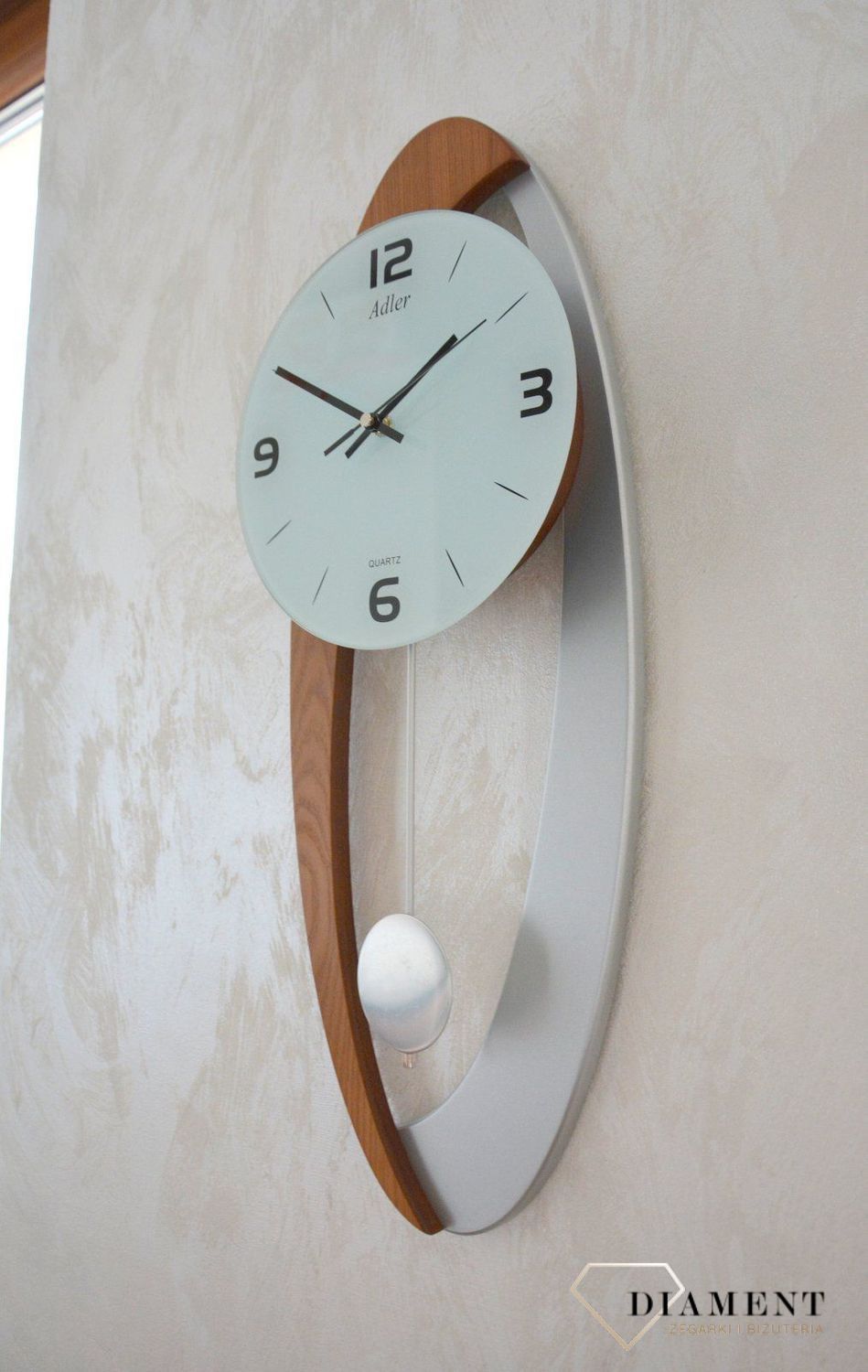 Zegar ścienny drewniany Adler 20194 to zegar drewniany z wahadłem ✓Zegary ścienne✓Zegary szafkowe ✓ Drewniany zegar (7).JPG