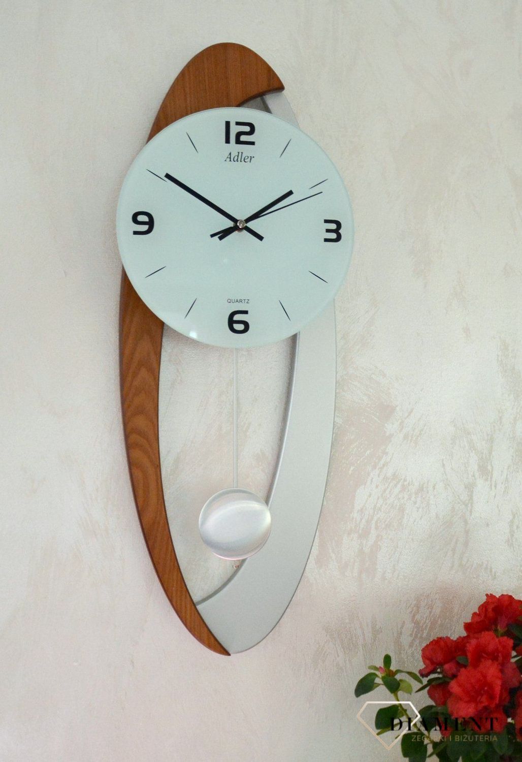 Zegar ścienny drewniany Adler 20194 to zegar drewniany z wahadłem ✓Zegary ścienne✓Zegary szafkowe ✓ Drewniany zegar (7).JPG