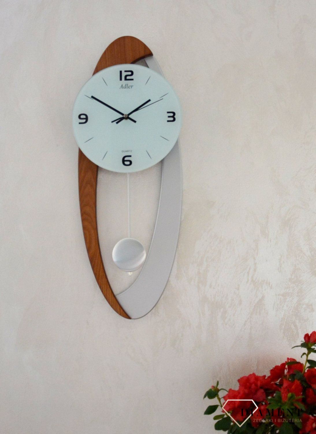 Zegar ścienny drewniany Adler 20194 to zegar drewniany z wahadłem ✓Zegary ścienne✓Zegary szafkowe ✓ Drewniany zegar (7).JPG