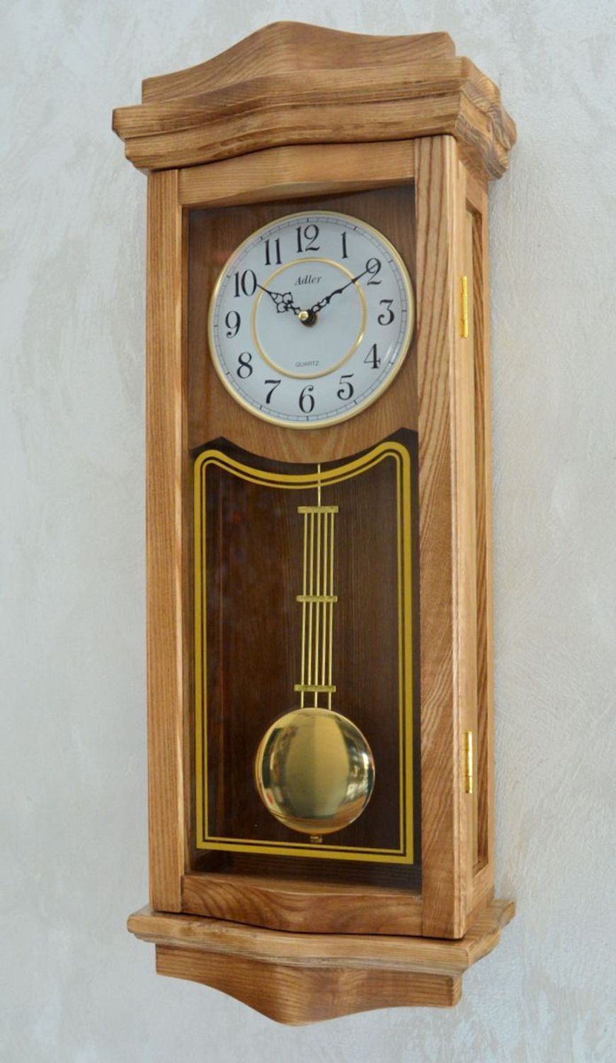 Zegar skrzynkowy ścienny 20226D dębowy z kurantem i wahadłem (4).JPG