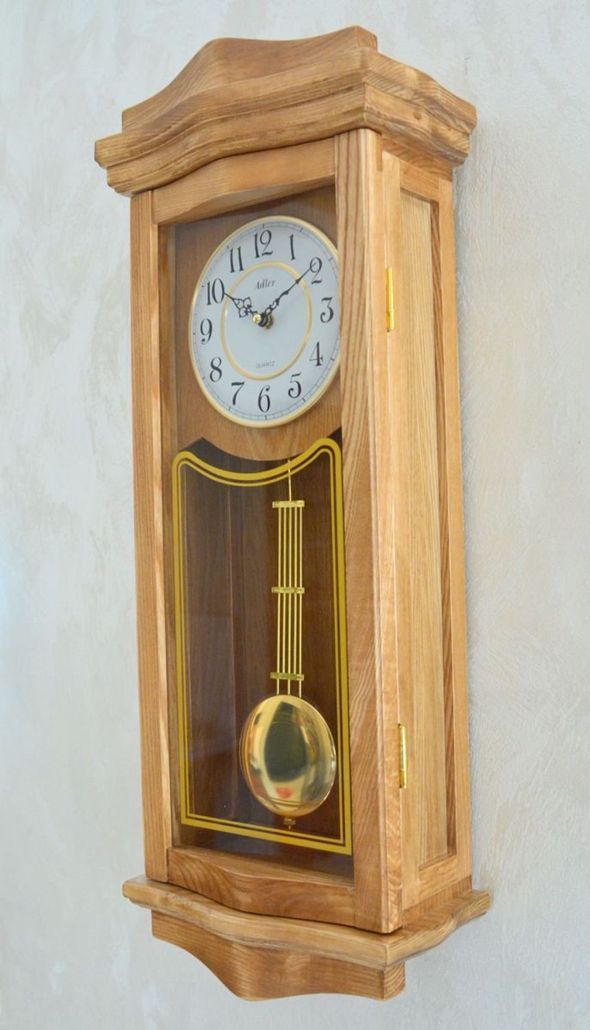 Zegar skrzynkowy ścienny 20226D dębowy z kurantem i wahadłem (4).JPG