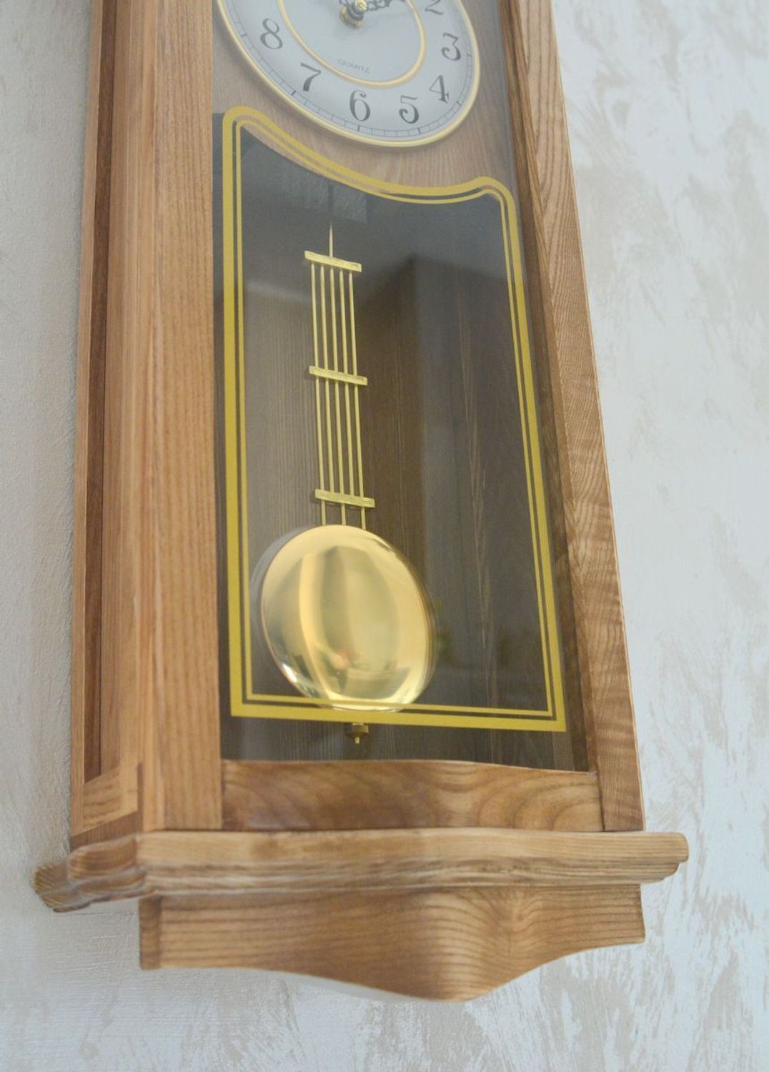 Zegar skrzynkowy ścienny 20226D dębowy z kurantem i wahadłem (4).JPG