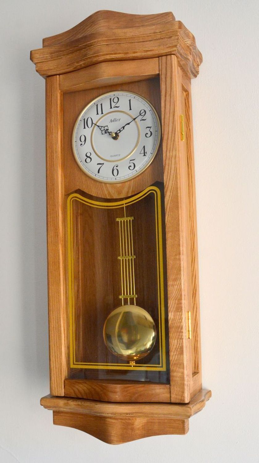Zegar skrzynkowy ścienny 20226D dębowy z kurantem i wahadłem (4).JPG