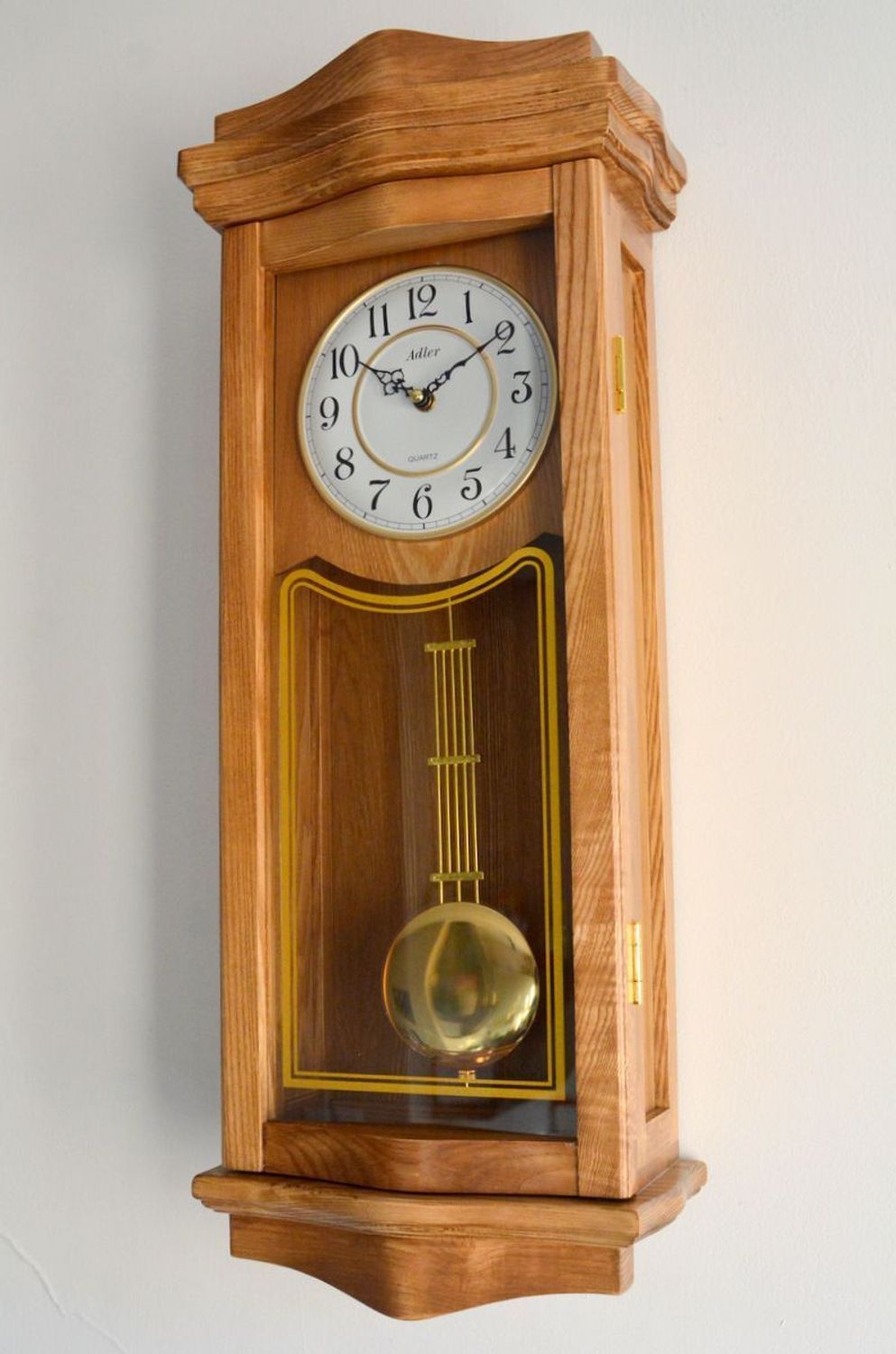 Zegar skrzynkowy ścienny 20226D dębowy z kurantem i wahadłem (4).JPG