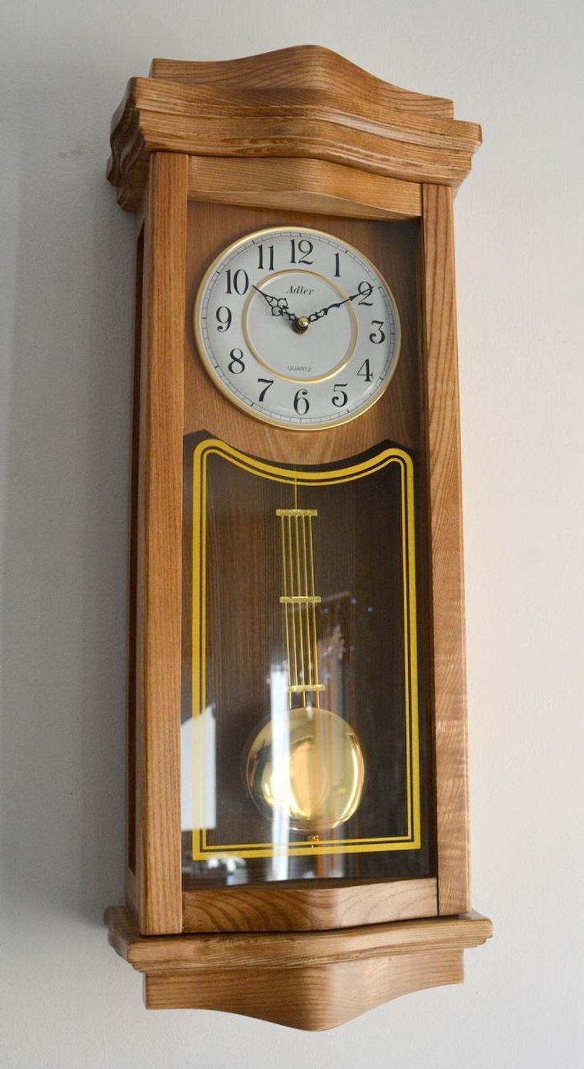 Zegar skrzynkowy ścienny 20226D dębowy z kurantem i wahadłem (4).JPG