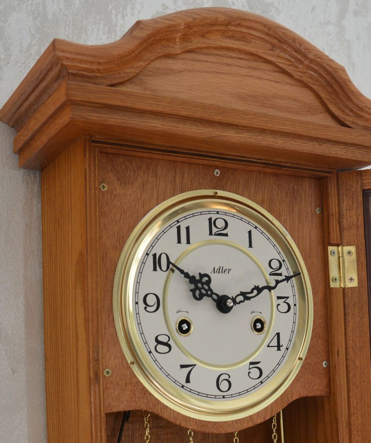 Zegar skrzynkowy ścienny 20226D dębowy z kurantem i wahadłem (4).JPG